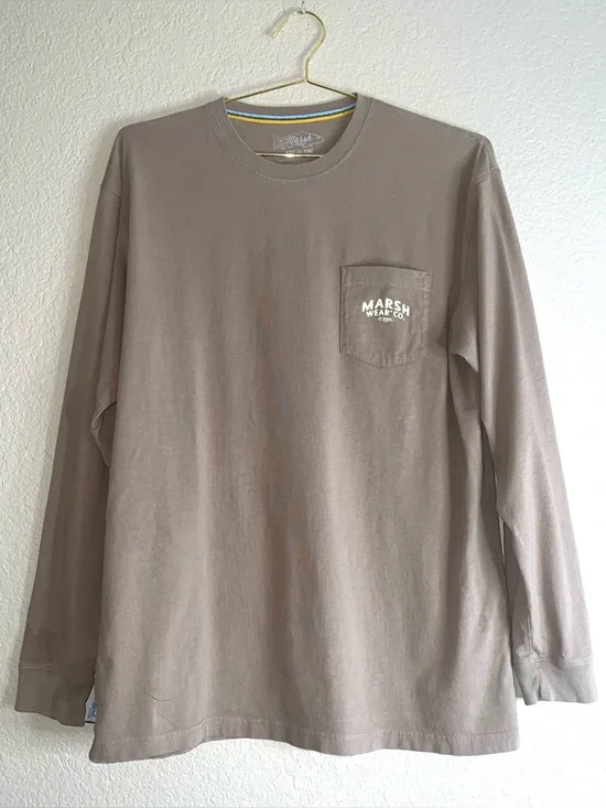 Marsh Wear Lookout Long Sleeve Pocket Tee In Tobacco Sz L - Picture 12 of 12